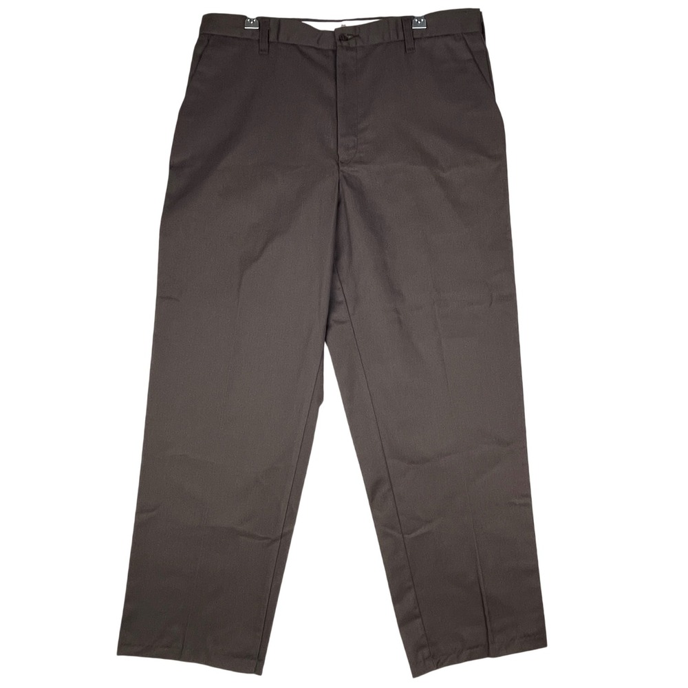 Cintas Work Pants Mens 38 Brown ComfortFLEX Flat Front Twill Trousers 945-50